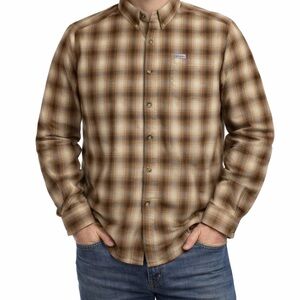 Columbia Men’s Brown Plaid Long Sleeve Shirt xl